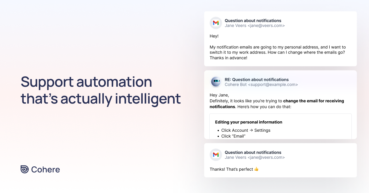 Conversational AI Platform for Customer Support | Cohere | Notion